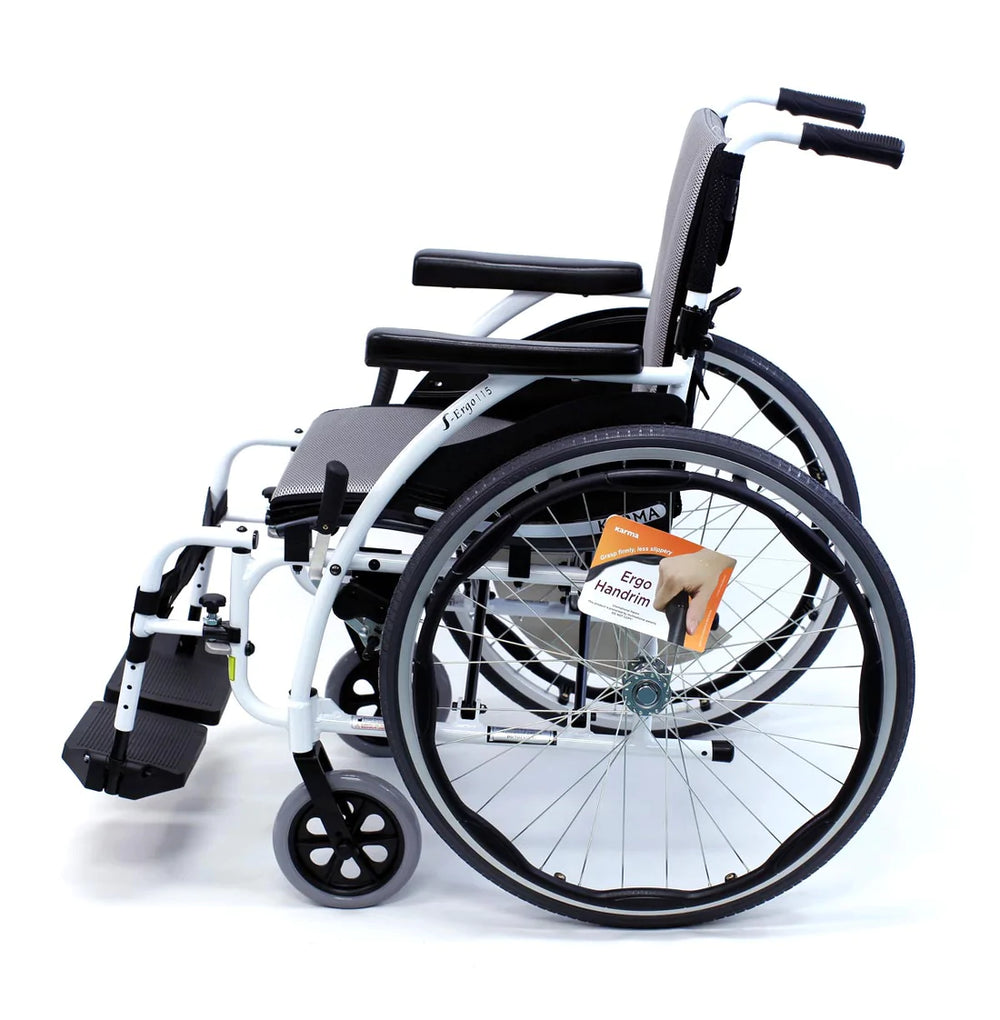 Karman S-115 25 lbs Ultra Light Ergonomic Wheelchair with Removable Footrest