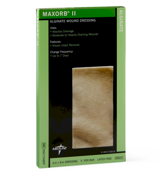 Maxorb II Alginate Dressings Size 4x8in