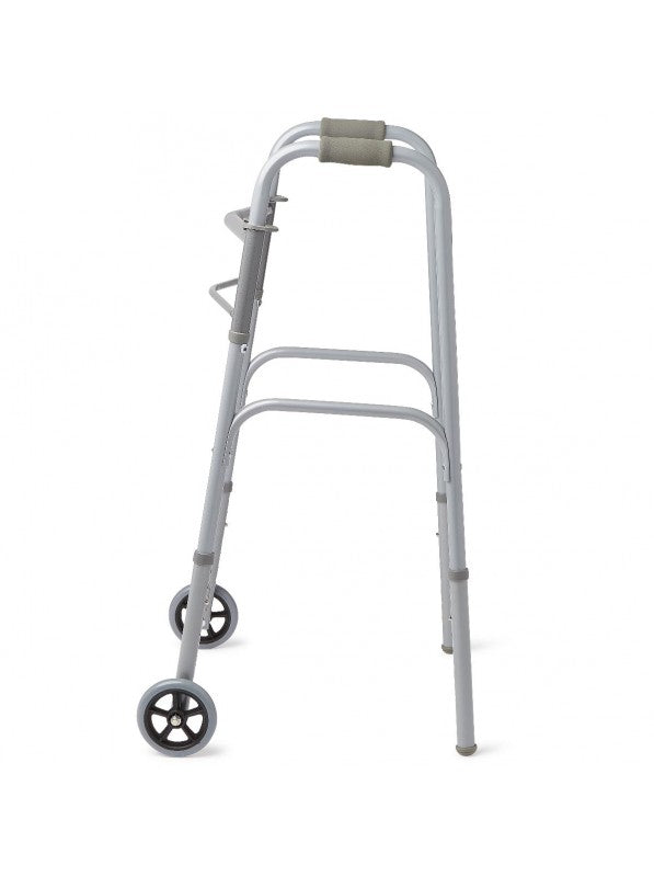 Two-Button Folding Walkers with 5" Wheels