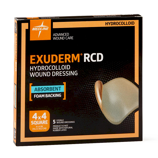 Exuderm RCD Hydrocolloid Wound Dressings 4x4in